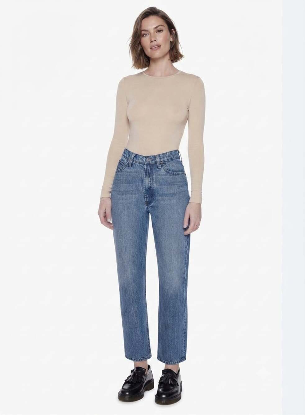 MOTHER Snacks The Spinner Ankle Straight-Leg Jeans
